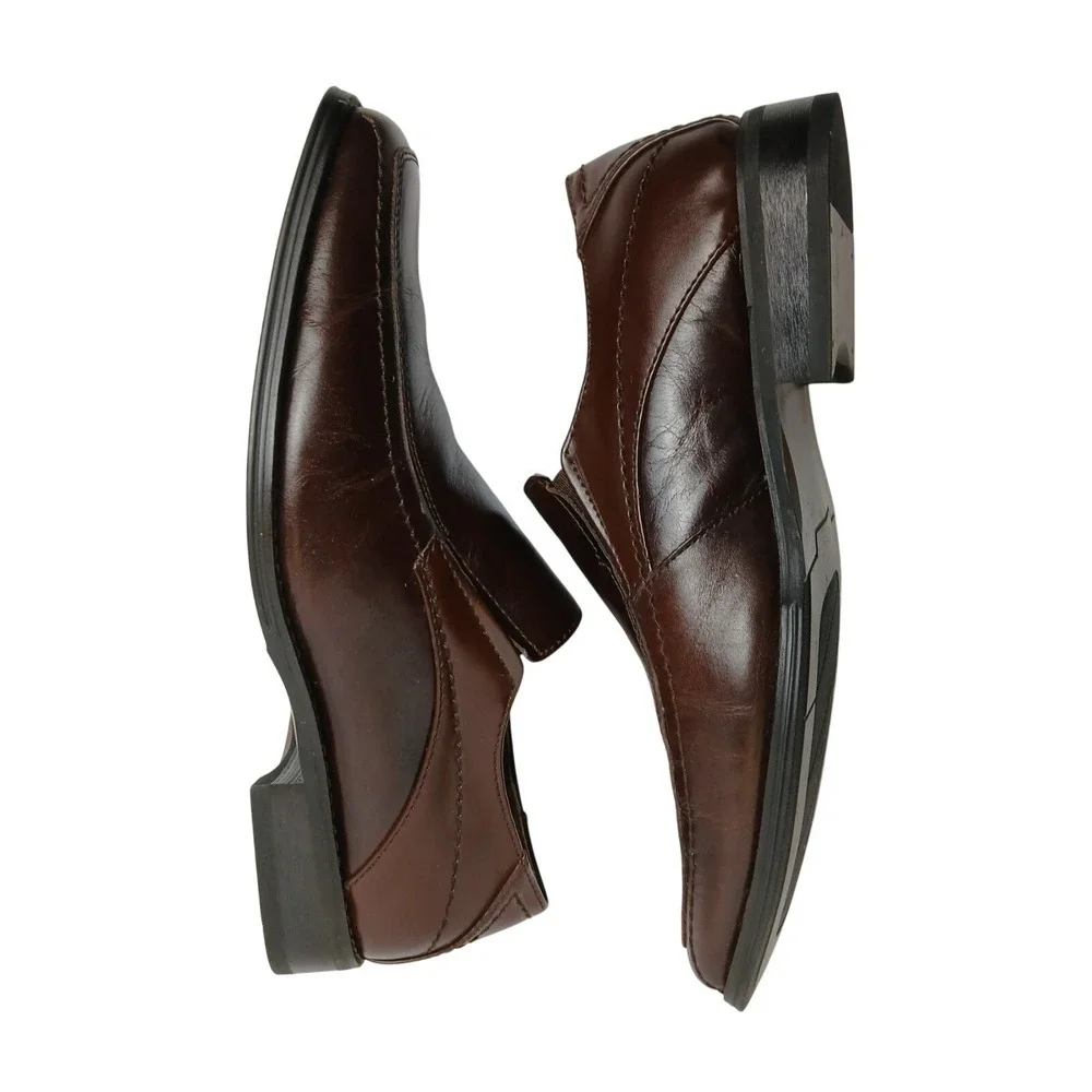 Joseph Abboud Burgundy‎ Leather Square Toe Slip-on Loafers 9.5 M Men's #1460